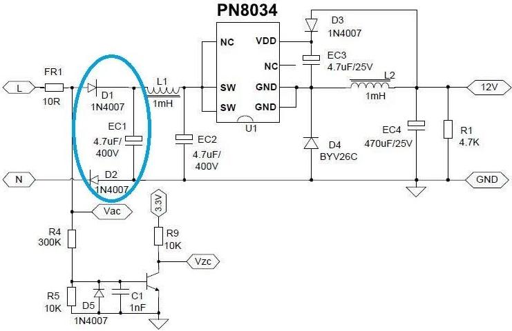 家電過零檢測BUCK電路中的應用