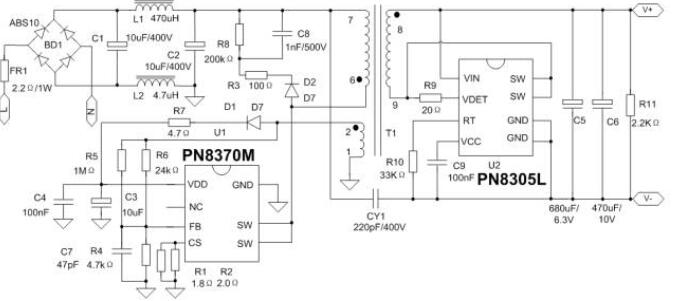 5v2a充電器方案應(yīng)用圖