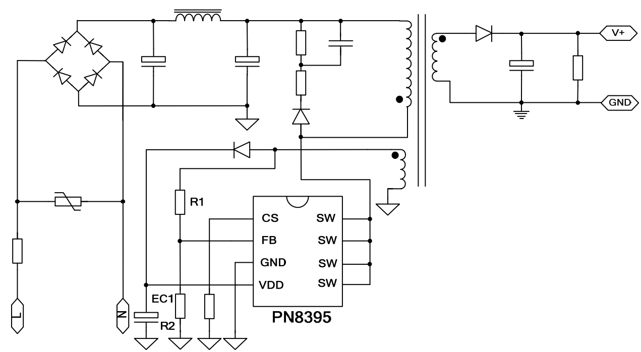 PN8395 12v電源芯片電路圖