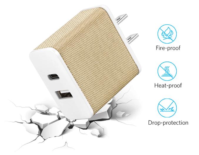 USB端口+ Type c 5v 3.1A壁式充電器