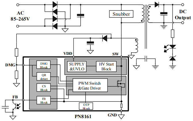 PN8161M快充芯片典型電路