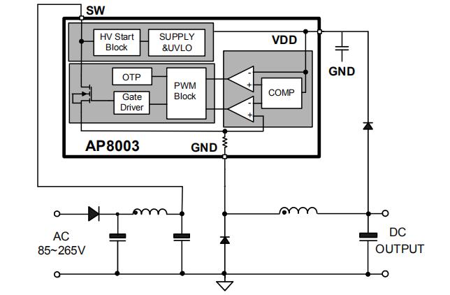 ap8003電源芯片原理圖