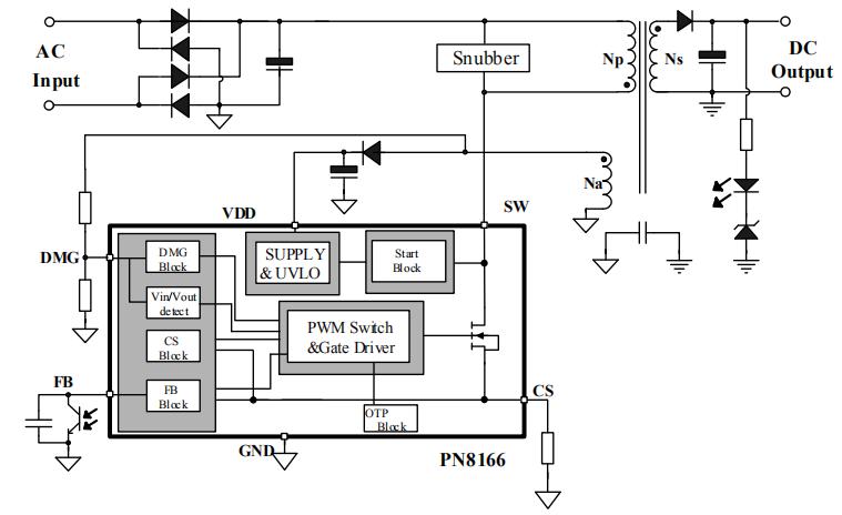 PN8166 45W快充芯片電路圖