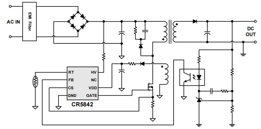cr5842芯片典型應(yīng)用電路圖